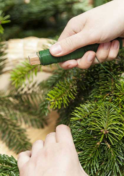 tannenreisig adventskranz binden